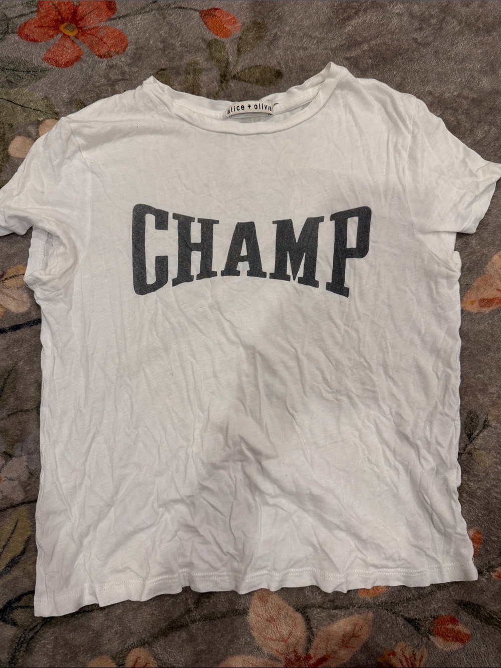 ALICE + OLIVIA women’s  'Champ' White Graphic Tee
